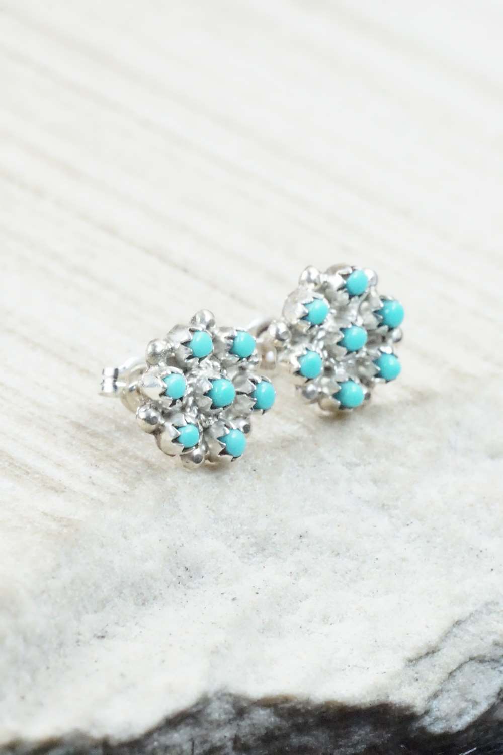 Turquoise & Sterling Silver Earrings - Berna Nakatewa