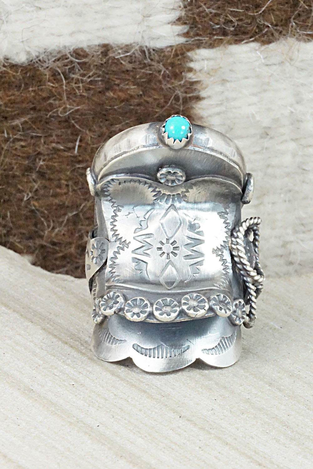 Turquoise and Sterling Silver Ring - Tim Yazzie - Size 10