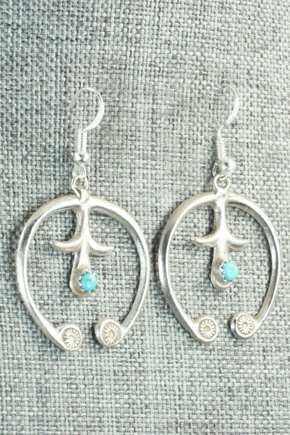 Turquoise and Sterling Silver Earrings - Lorriane Chee