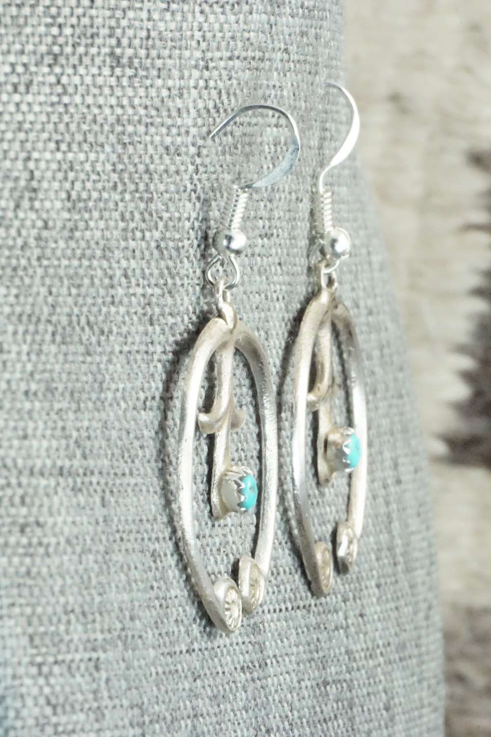 Turquoise and Sterling Silver Earrings - Lorriane Chee