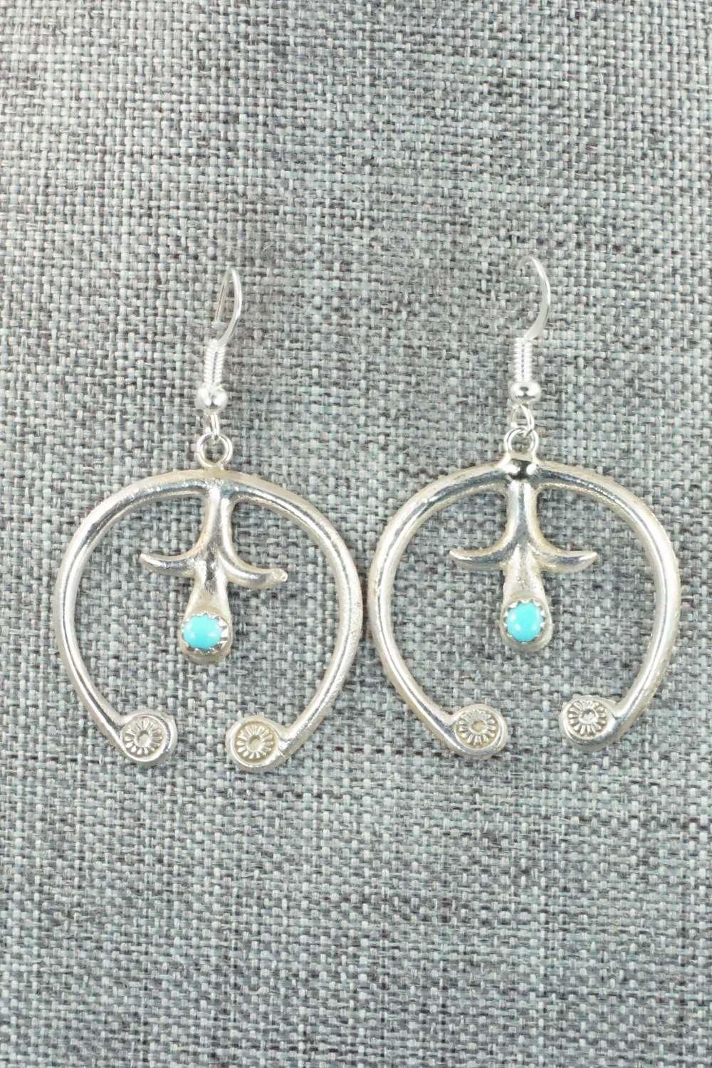 Turquoise and Sterling Silver Earrings - Lorriane Chee