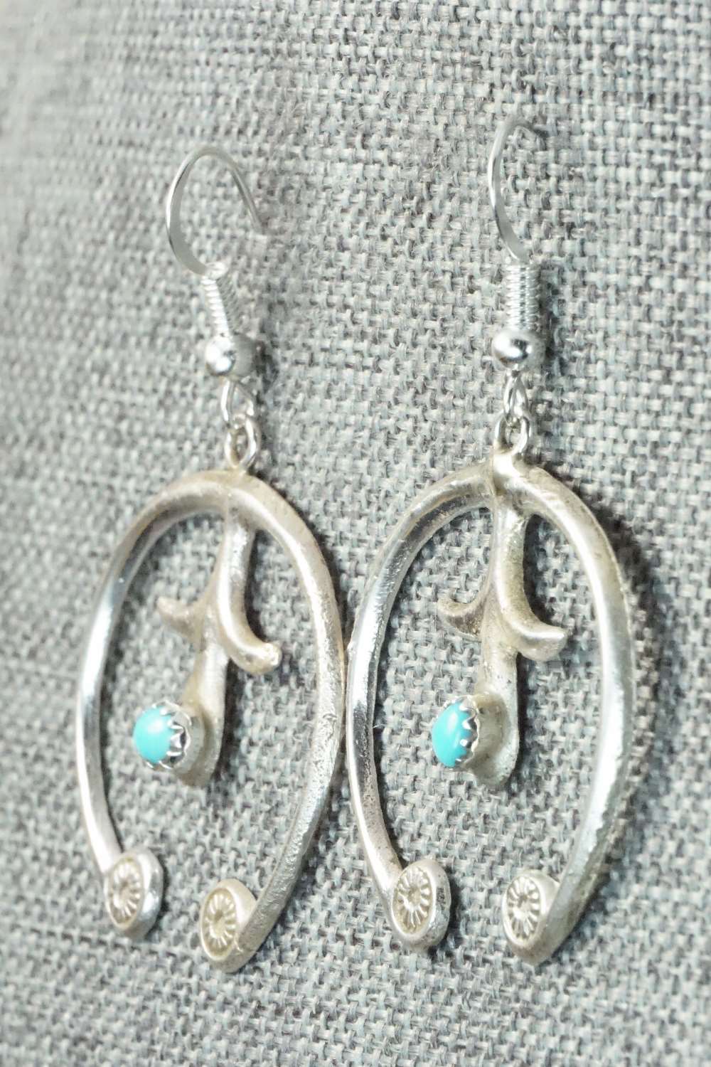 Turquoise and Sterling Silver Earrings - Lorriane Chee