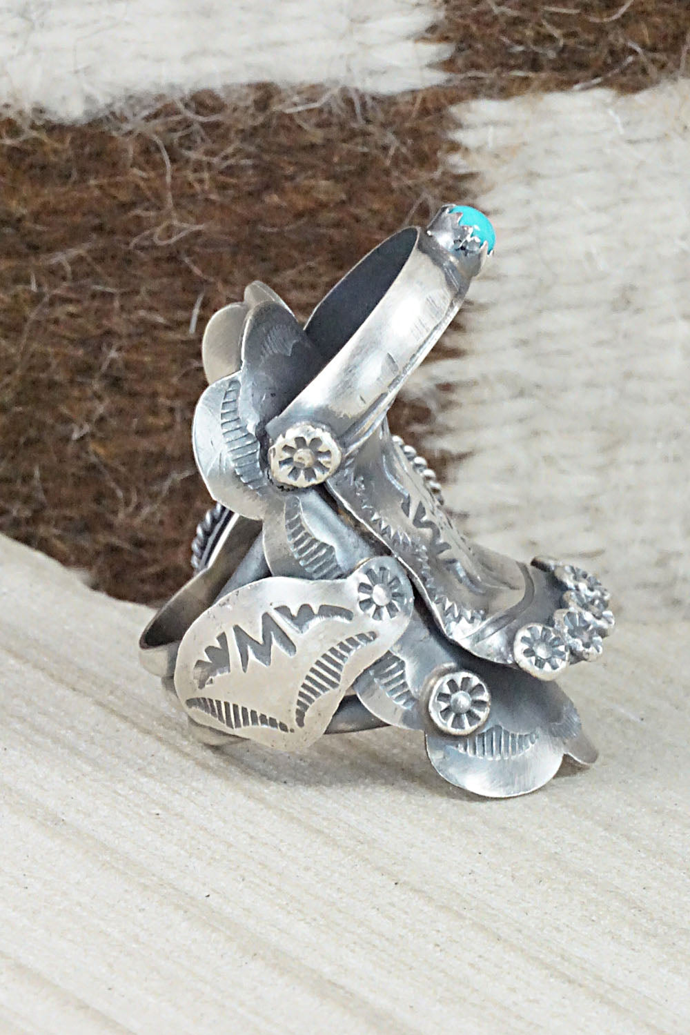 Turquoise and Sterling Silver Ring - Tim Yazzie - Size 10