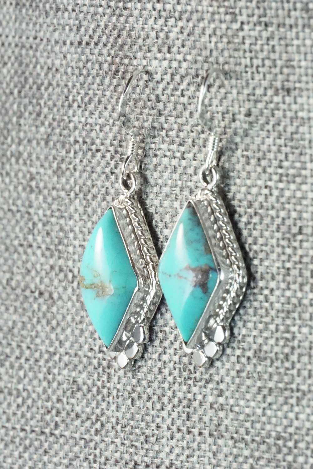 Turquoise & Sterling Silver Earrings - Gary Shorty