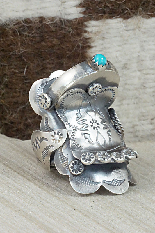 Turquoise and Sterling Silver Ring - Tim Yazzie - Size 9.25