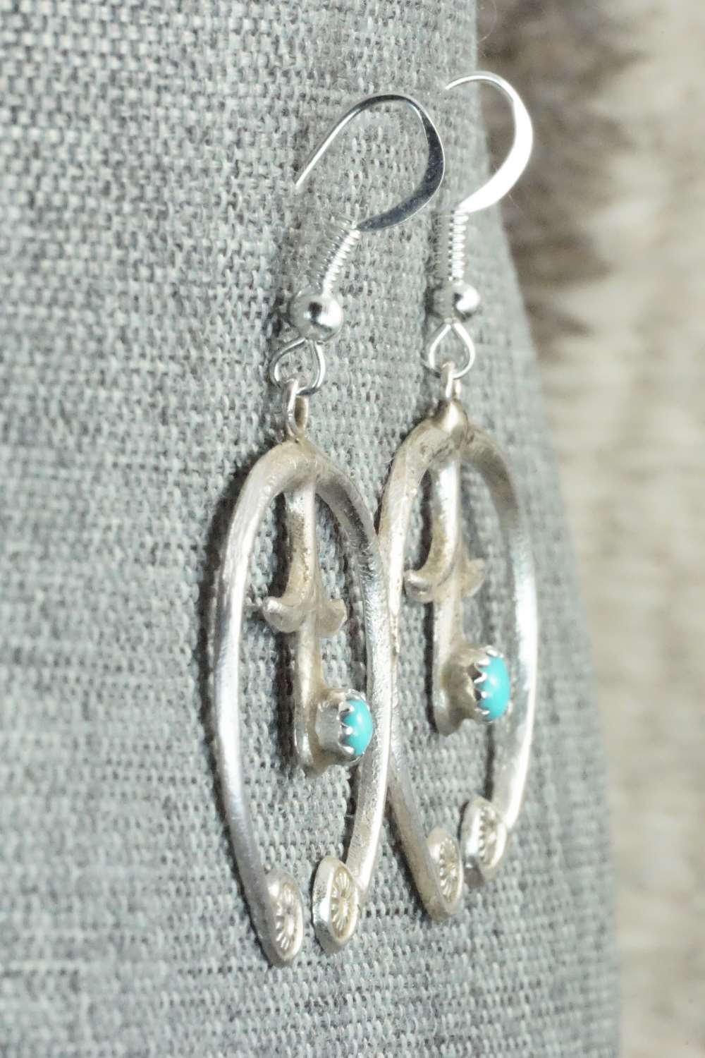 Turquoise and Sterling Silver Earrings - Lorriane Chee