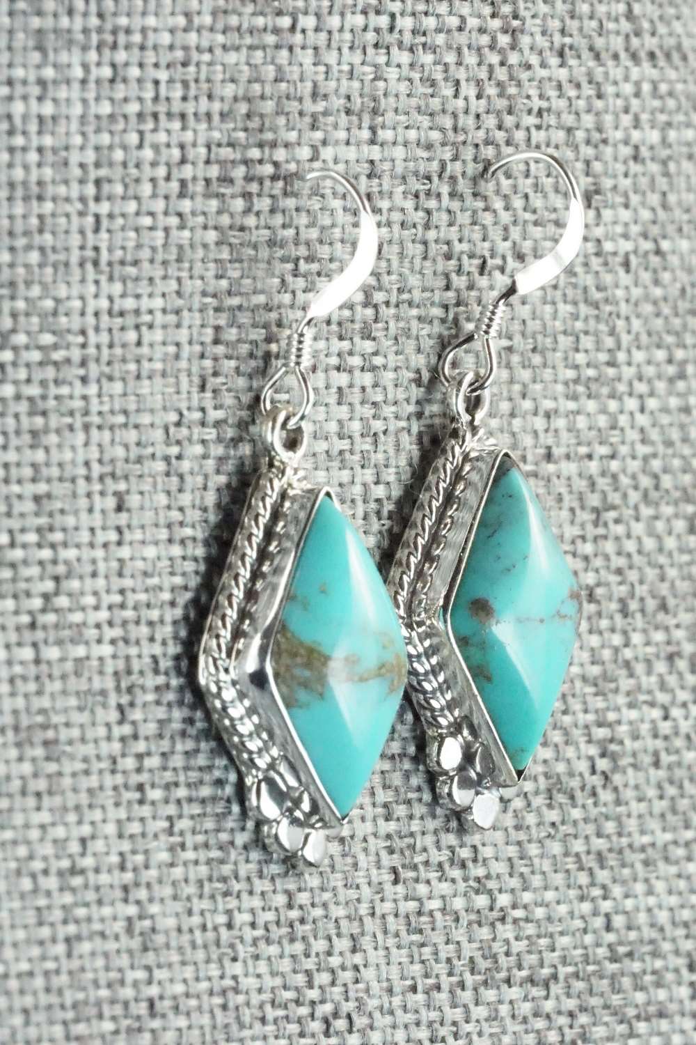 Turquoise & Sterling Silver Earrings - Gary Shorty