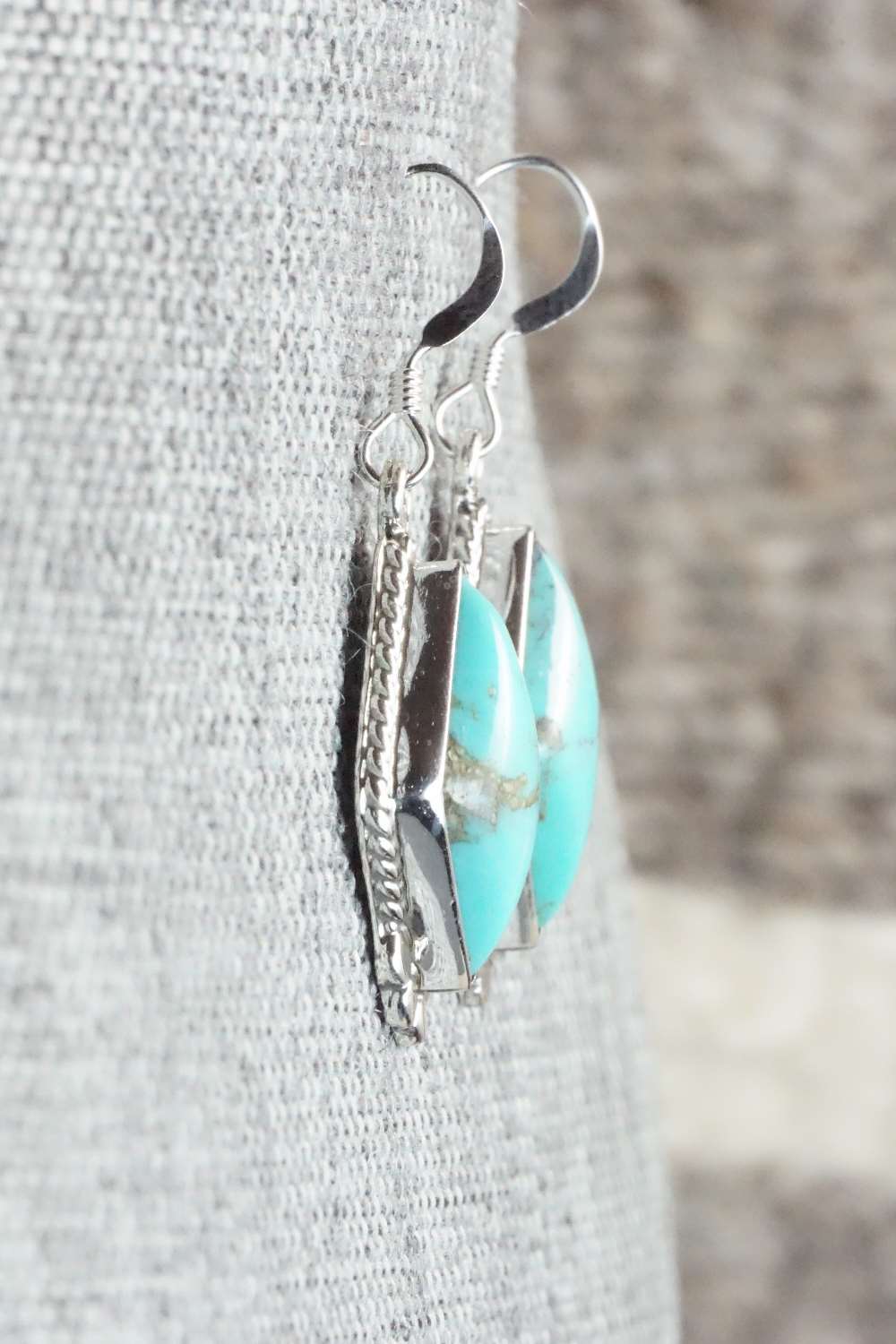 Turquoise & Sterling Silver Earrings - Gary Shorty