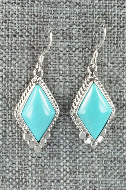 Turquoise & Sterling Silver Earrings - Gary Shorty