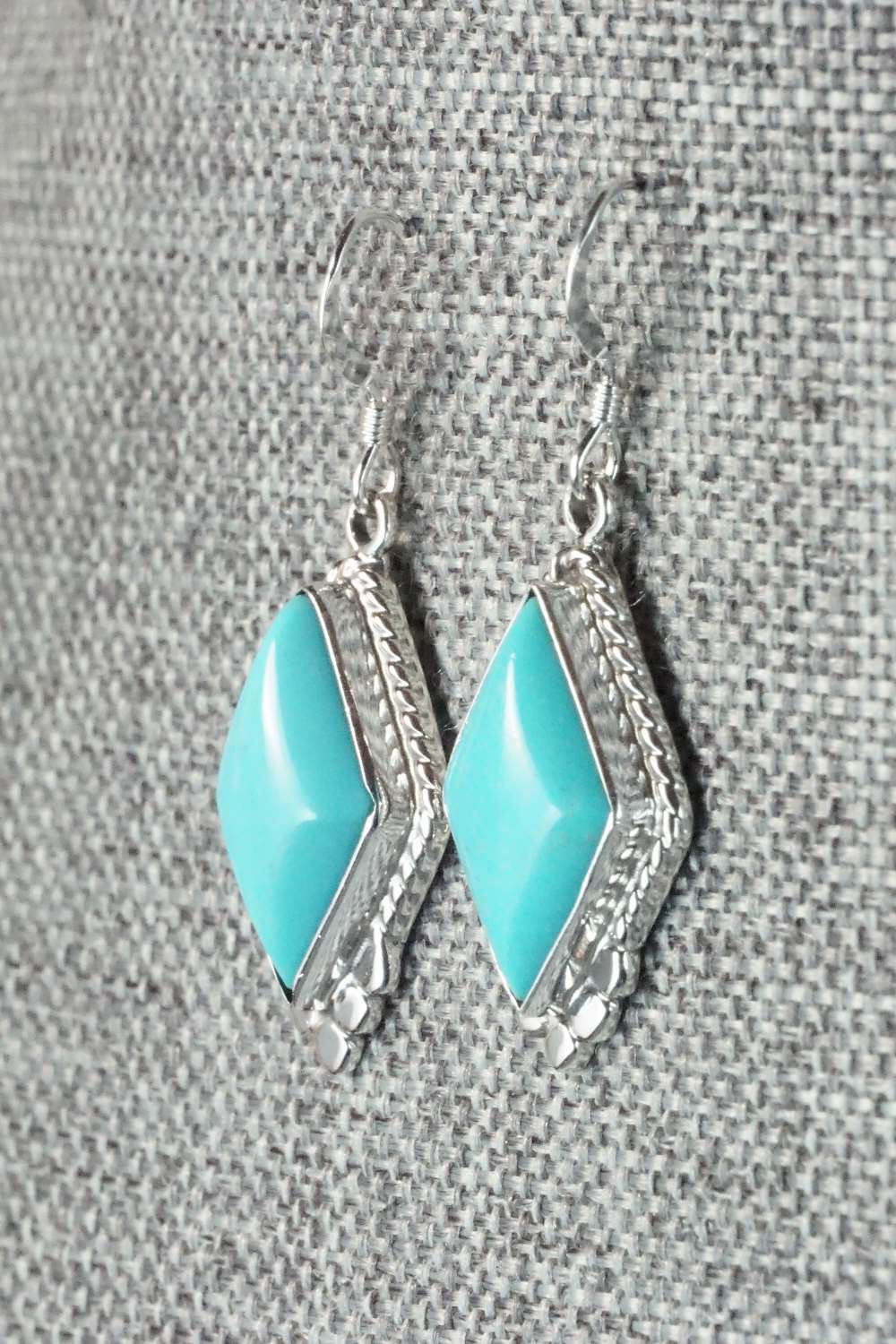 Turquoise & Sterling Silver Earrings - Gary Shorty