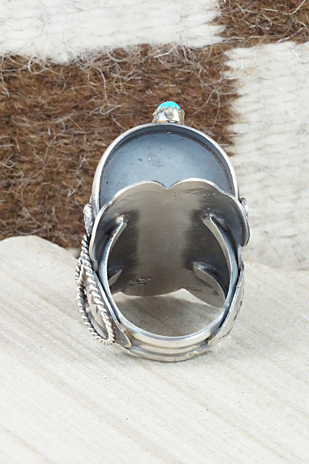 Turquoise and Sterling Silver Ring - Tim Yazzie - Size 9.25