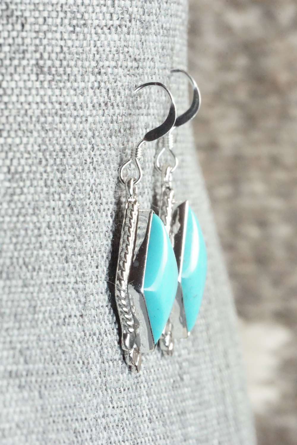 Turquoise & Sterling Silver Earrings - Gary Shorty