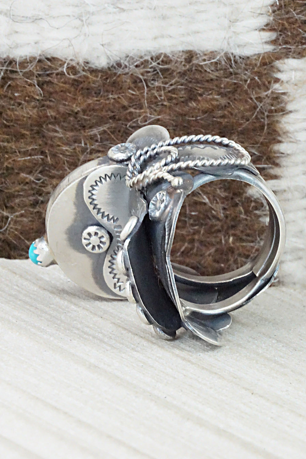 Turquoise and Sterling Silver Ring - Tim Yazzie - Size 9.25