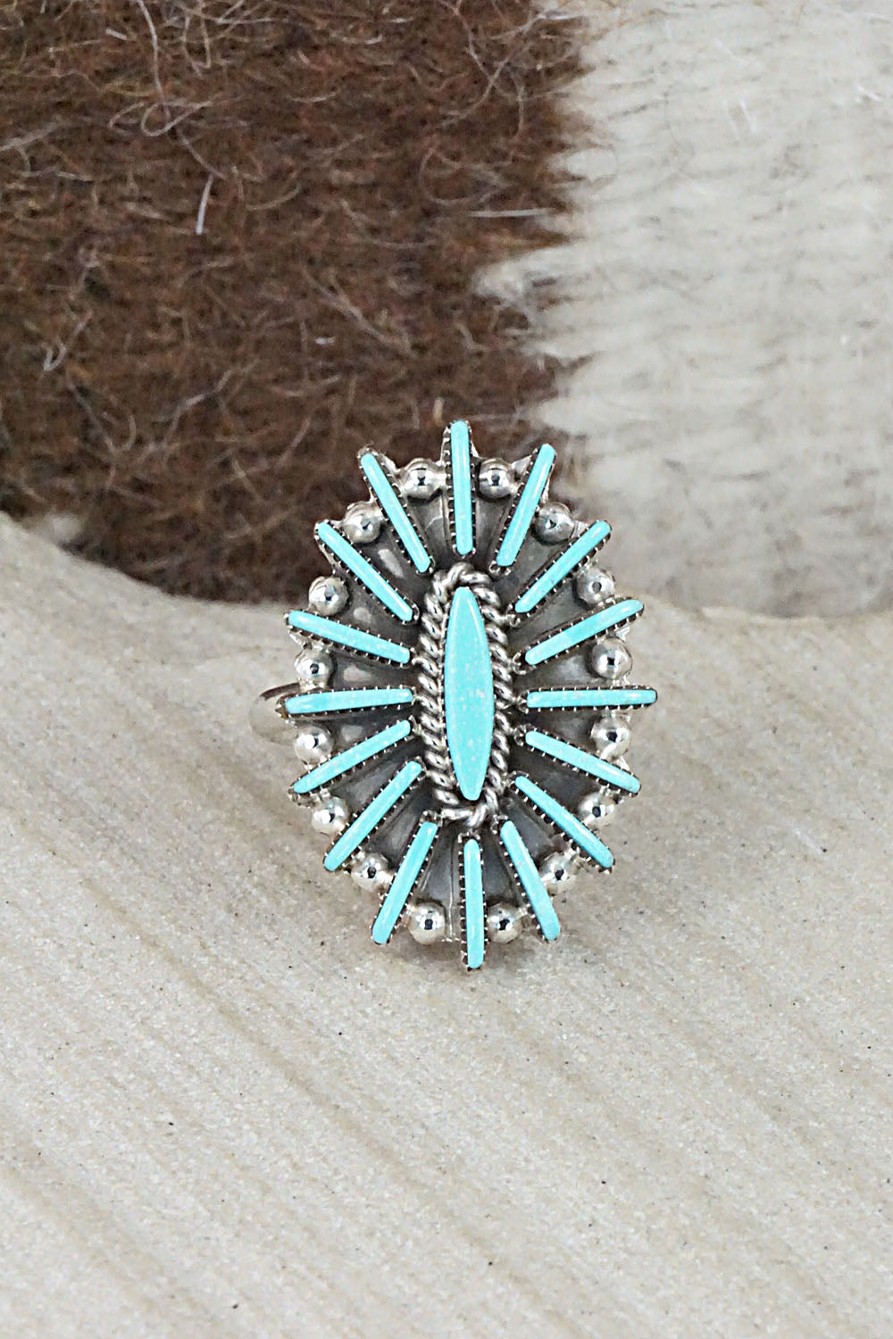 Turquoise & Sterling Silver Ring - Carla Laconsello - Size 6