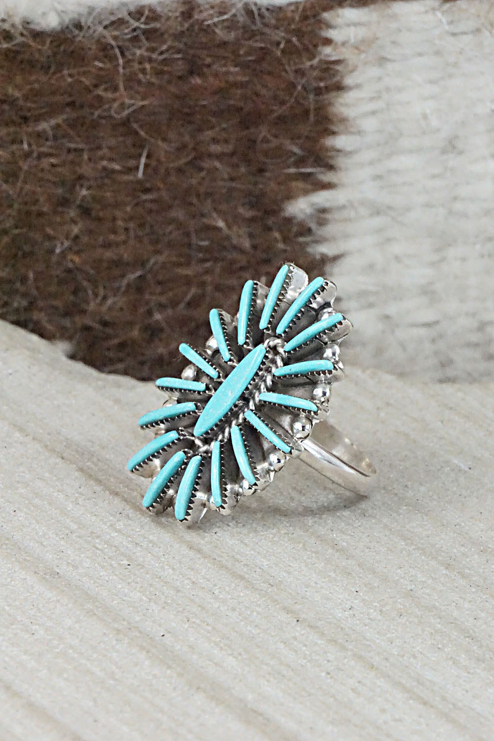 Turquoise & Sterling Silver Ring - Carla Laconsello - Size 6.5