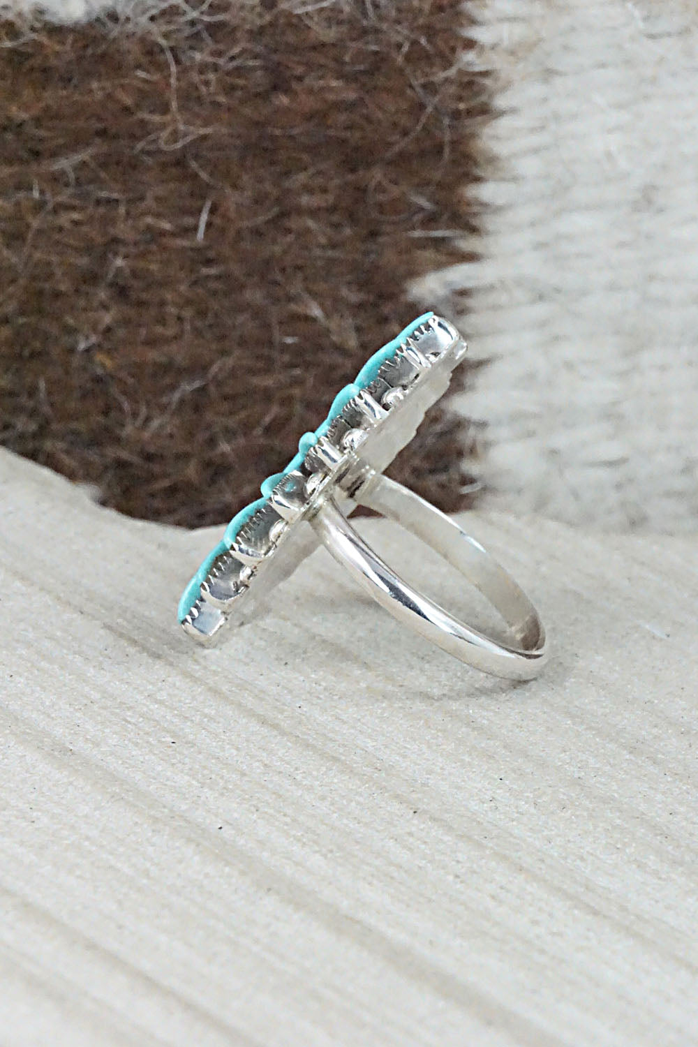 Turquoise & Sterling Silver Ring - Carla Laconsello - Size 6.5