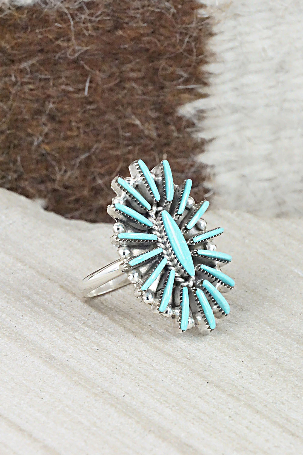 Turquoise & Sterling Silver Ring - Carla Laconsello - Size 6