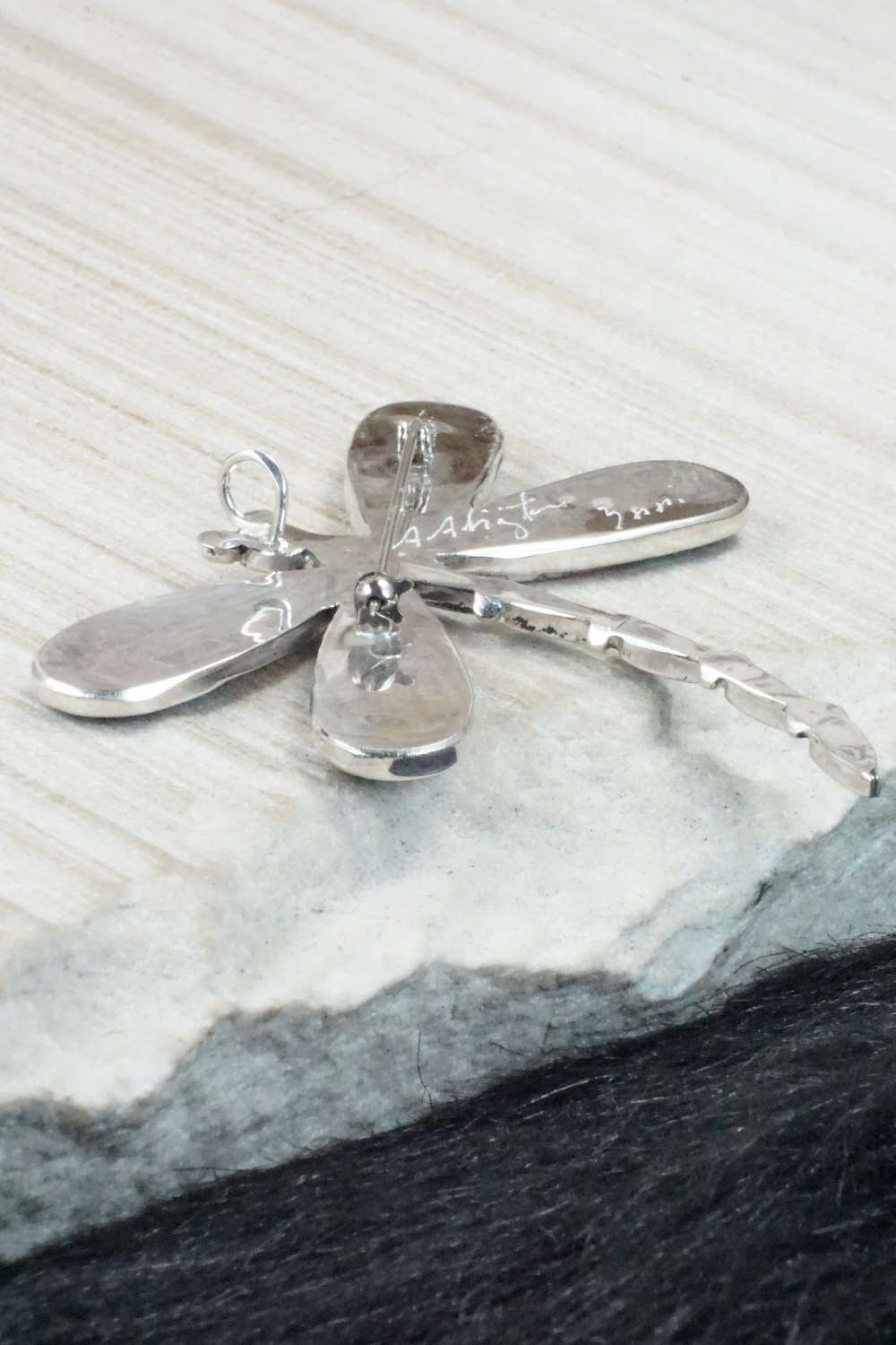 Multi Stone and Sterling Silver Inlay Pendant & Pin - Angus Ahiyite