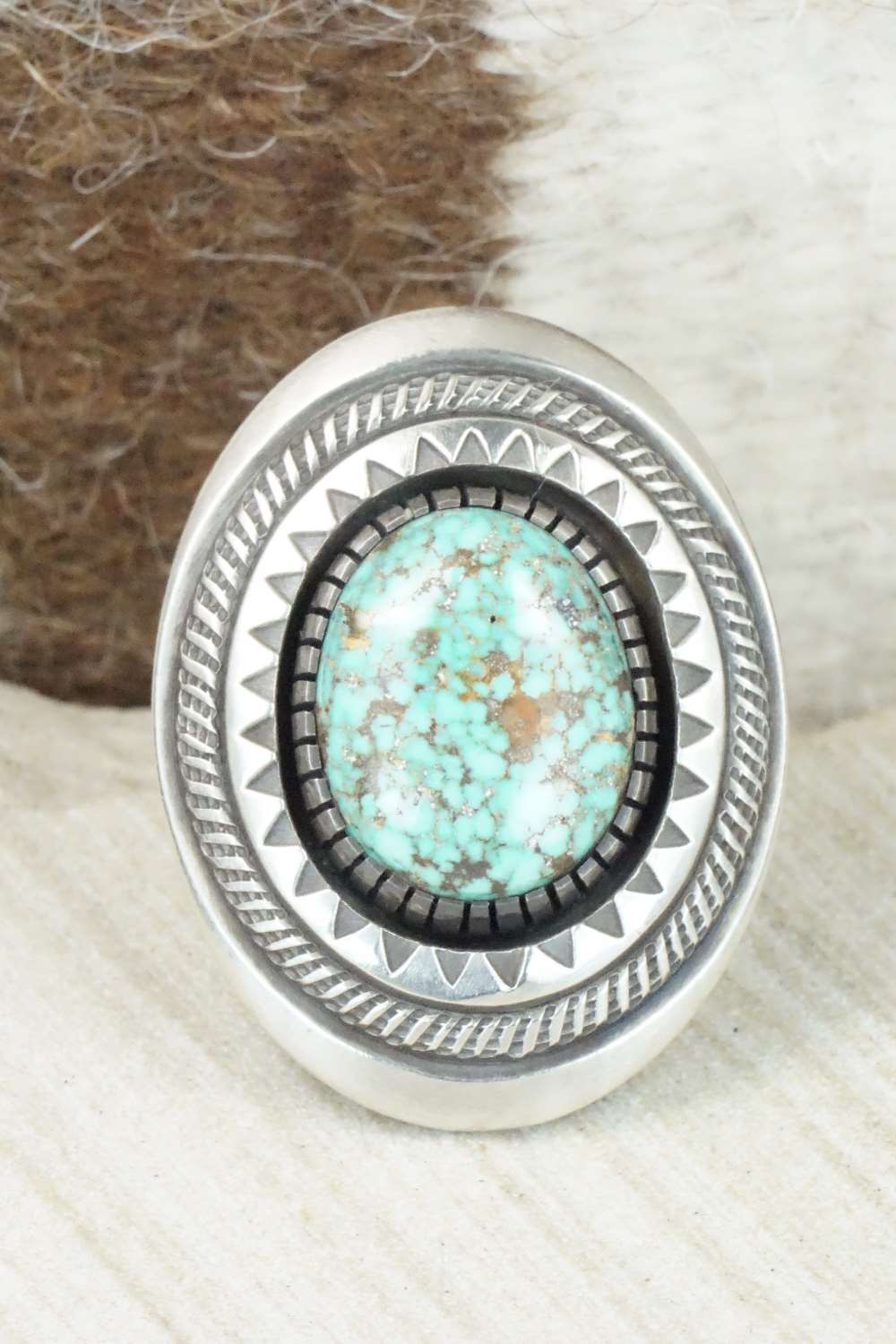 Turquoise & Sterling Silver Ring - Calvin Martinez - 8