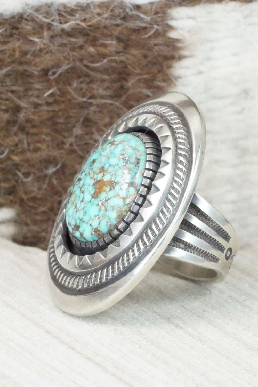 Turquoise & Sterling Silver Ring - Calvin Martinez - 8