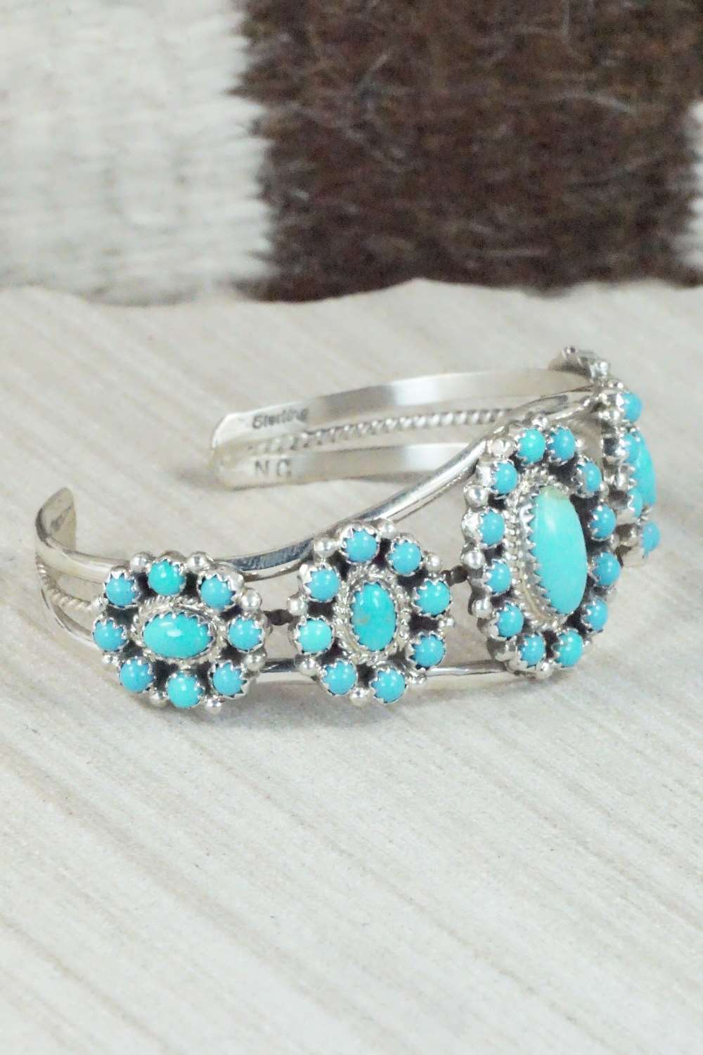 Turquoise & Sterling Silver Bracelet - Nathaniel Curley