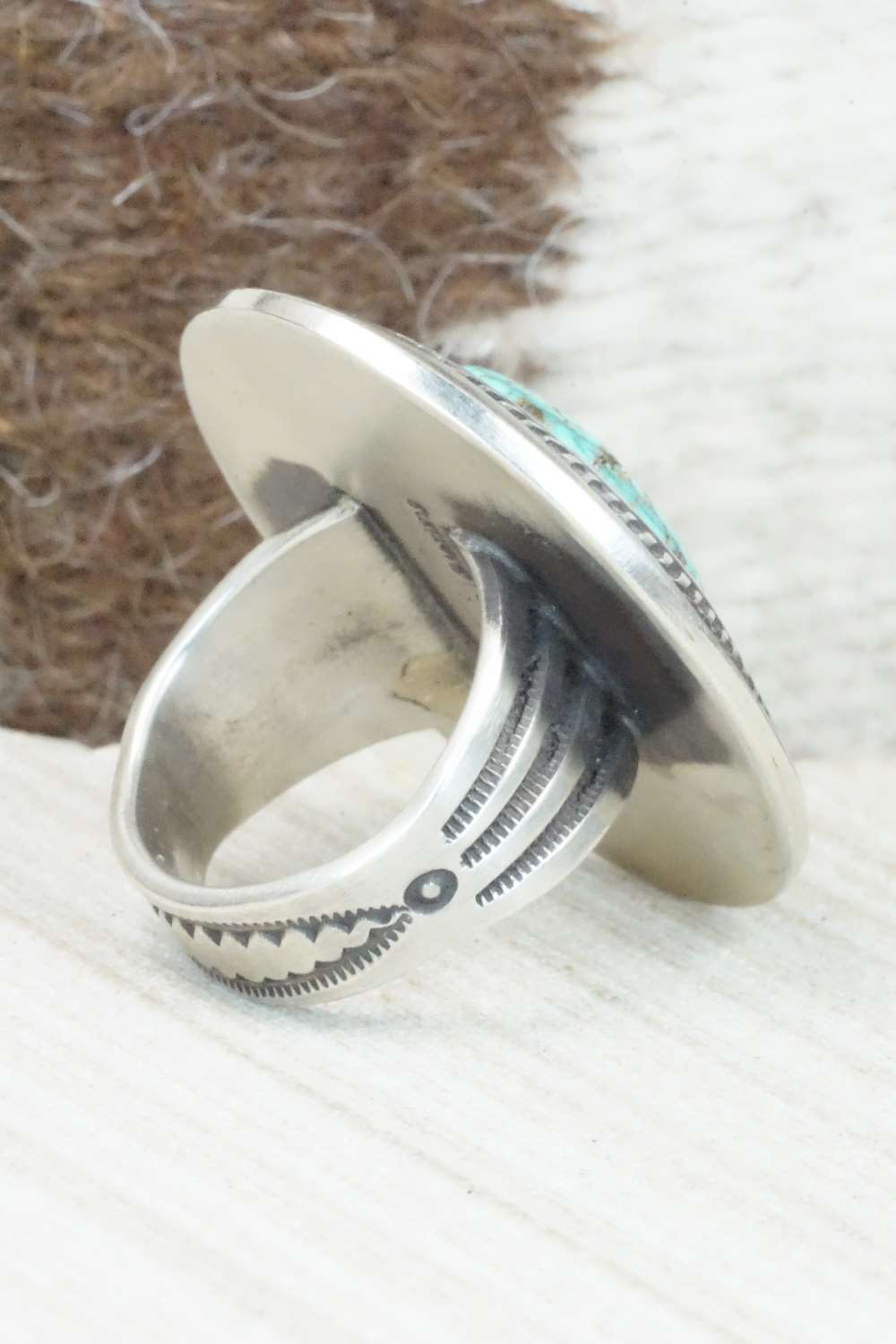 Turquoise & Sterling Silver Ring - Calvin Martinez - 8