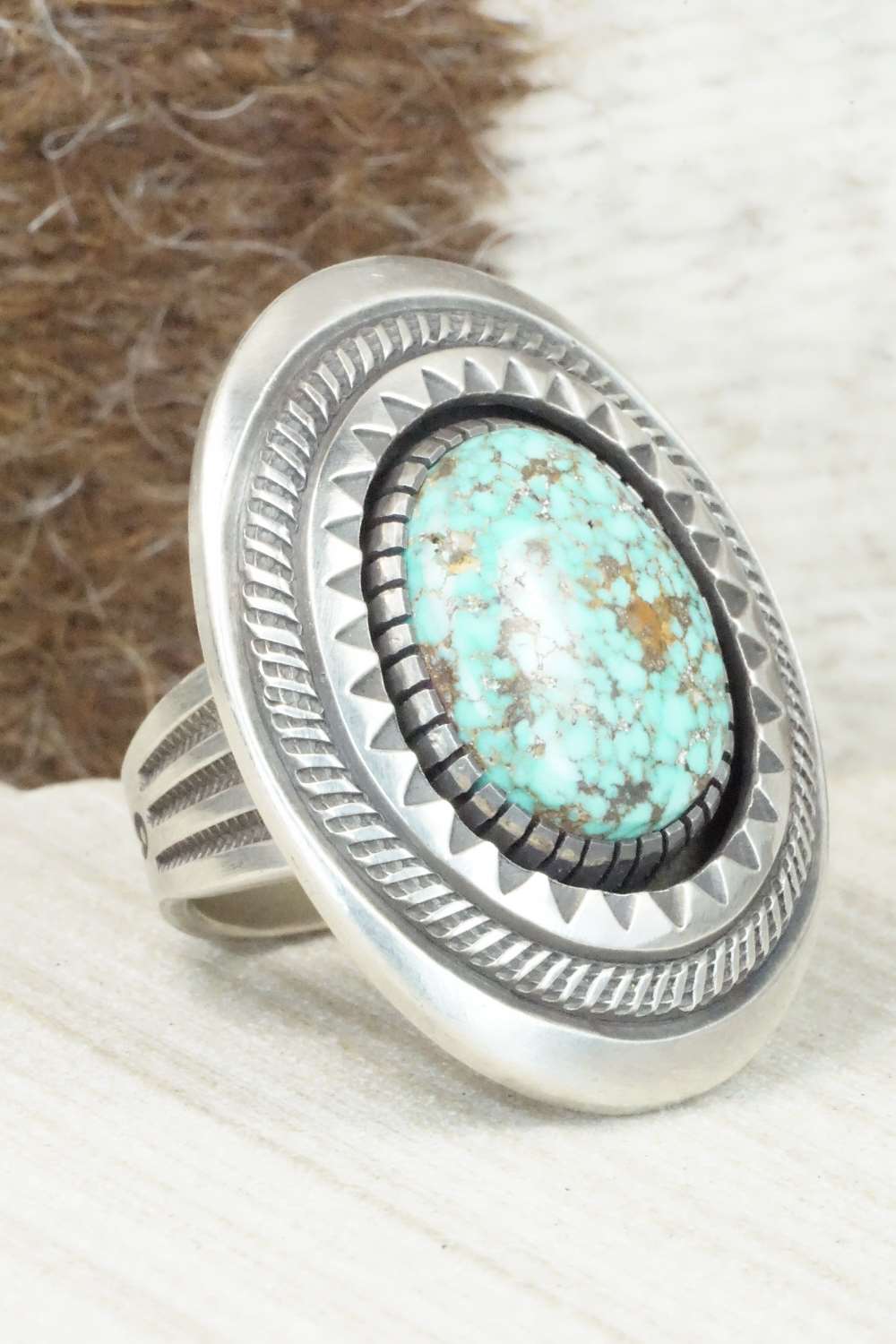 Turquoise & Sterling Silver Ring - Calvin Martinez - 8
