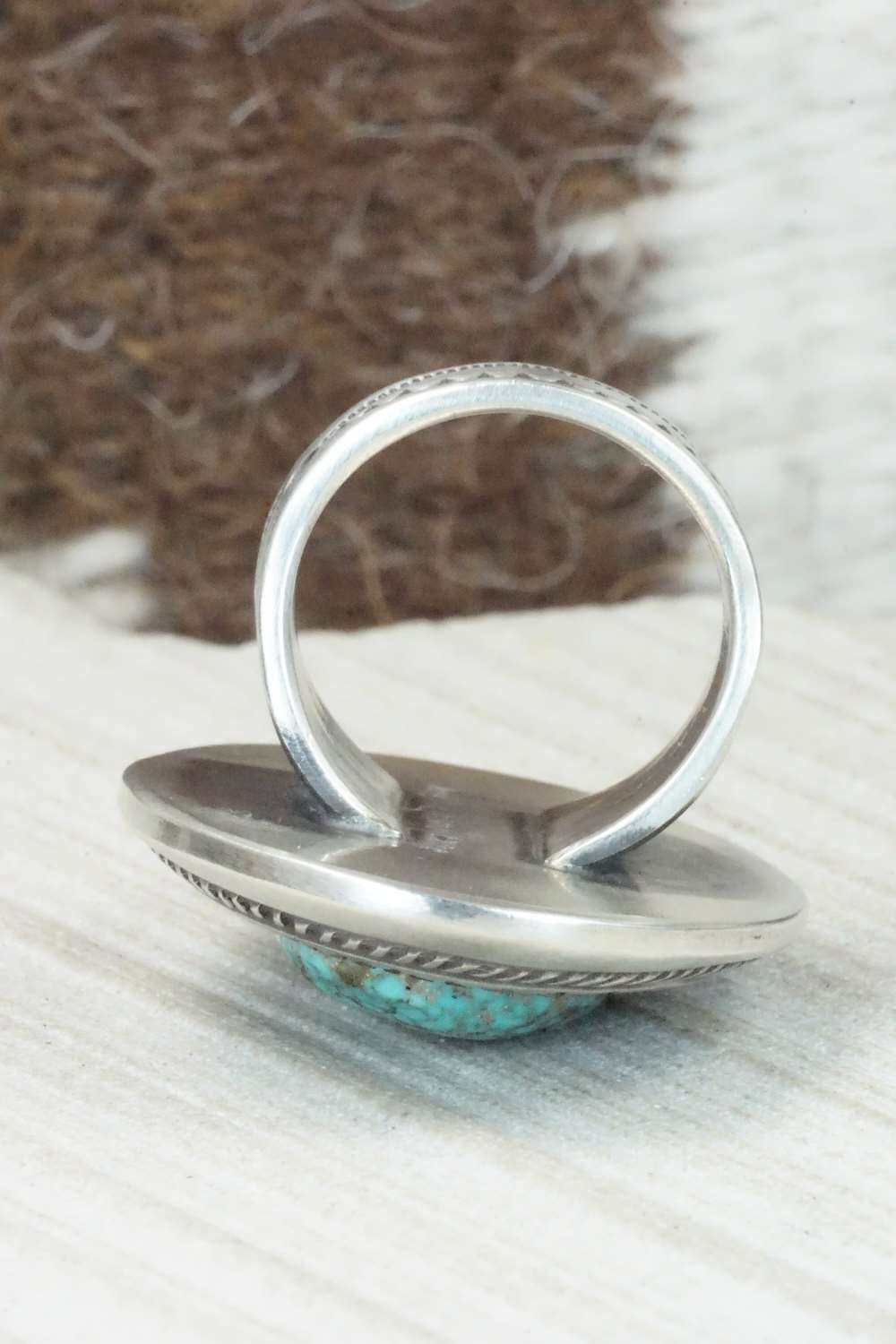 Turquoise & Sterling Silver Ring - Calvin Martinez - 8