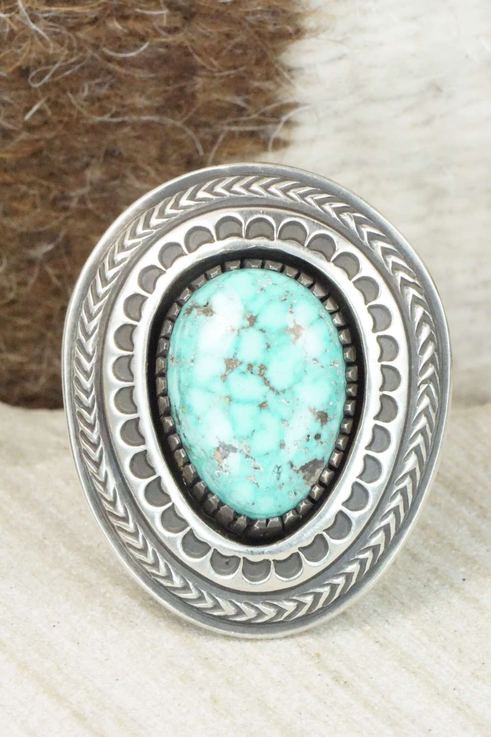 Turquoise & Sterling Silver Ring - Calvin Martinez - 8