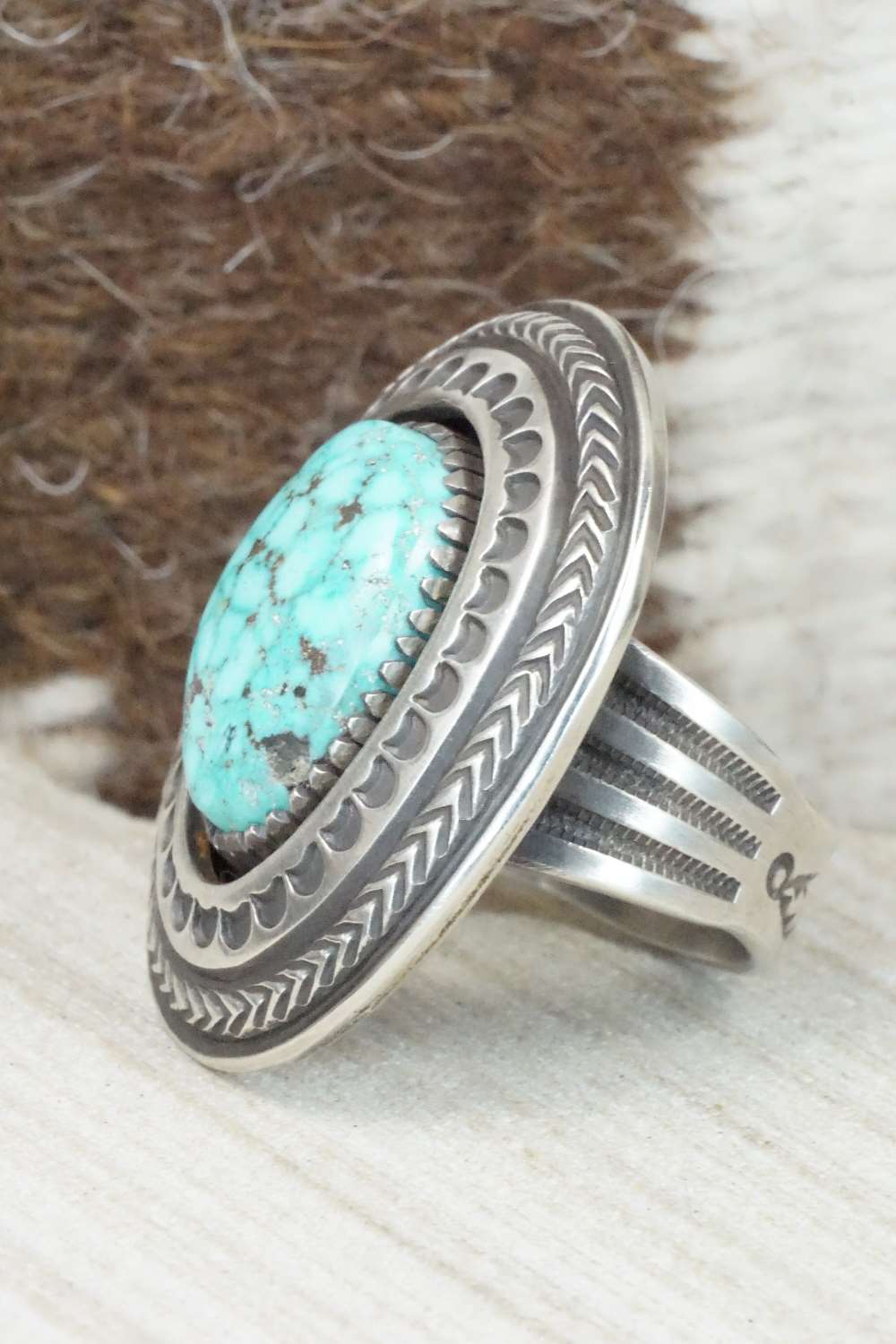 Turquoise & Sterling Silver Ring - Calvin Martinez - 8