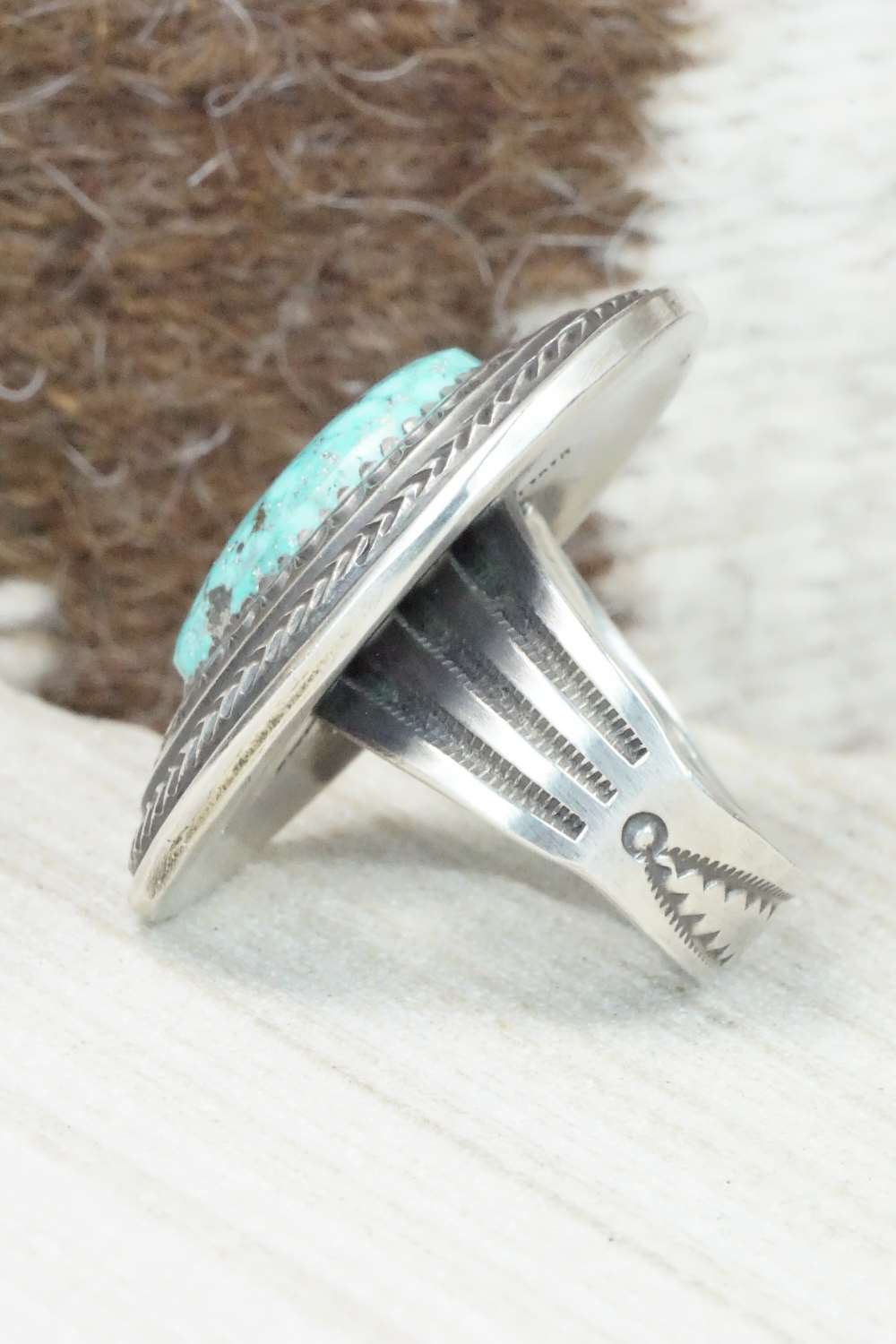 Turquoise & Sterling Silver Ring - Calvin Martinez - 8