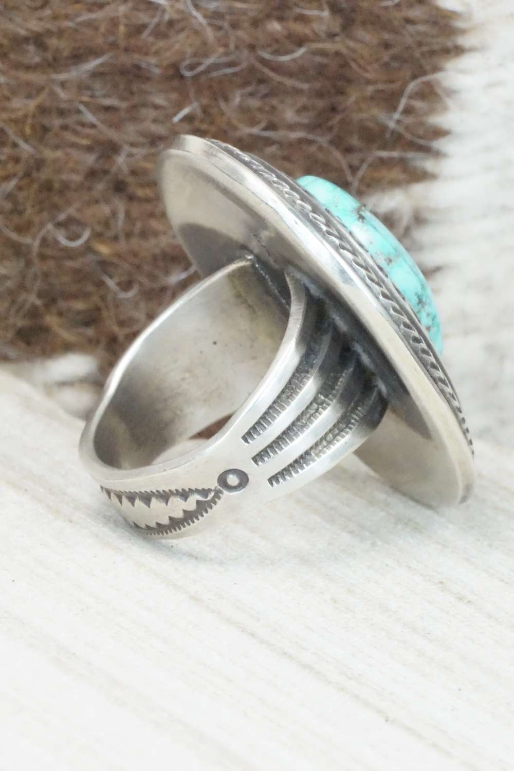 Turquoise & Sterling Silver Ring - Calvin Martinez - 8