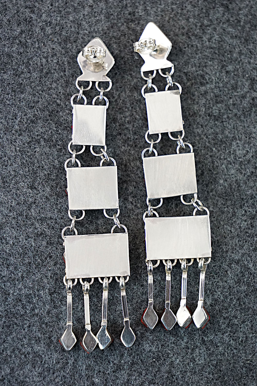 Coral & Sterling Silver Earrings - Priscilla Chavez