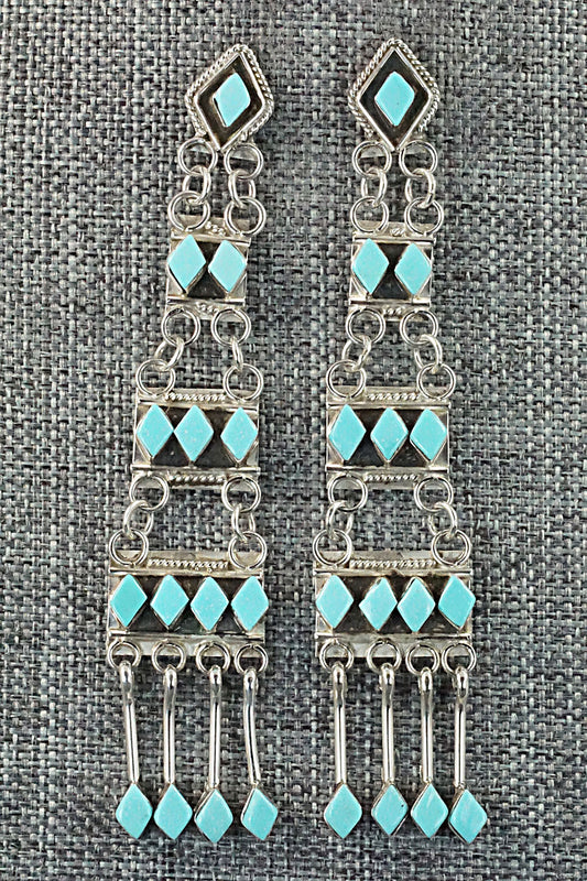 Turquoise & Sterling Silver Earrings - Priscilla Chavez