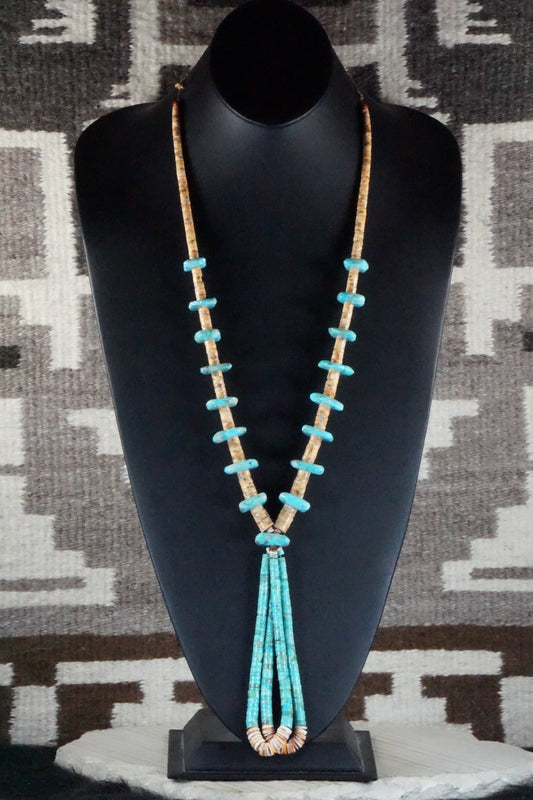 Turquoise & Spiny Oyster Necklace - Joann Garcia