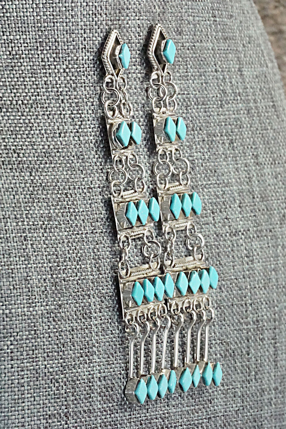 Turquoise & Sterling Silver Earrings - Priscilla Chavez