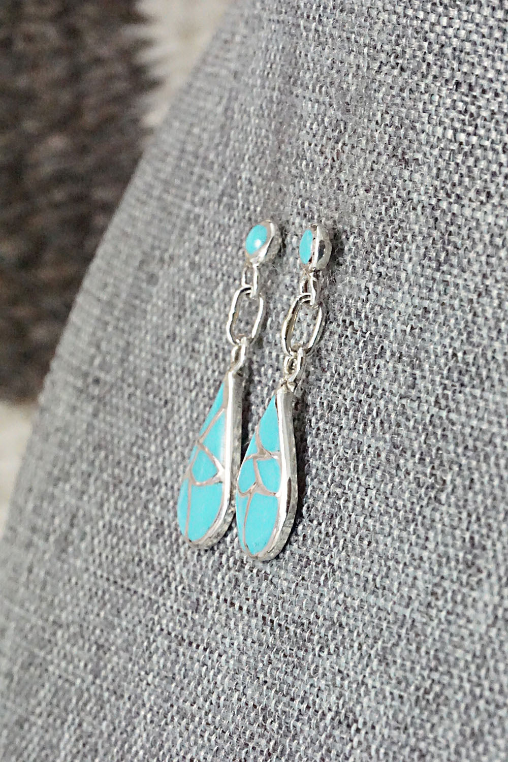 Turquoise & Sterling Silver Earrings - Orena Leekya