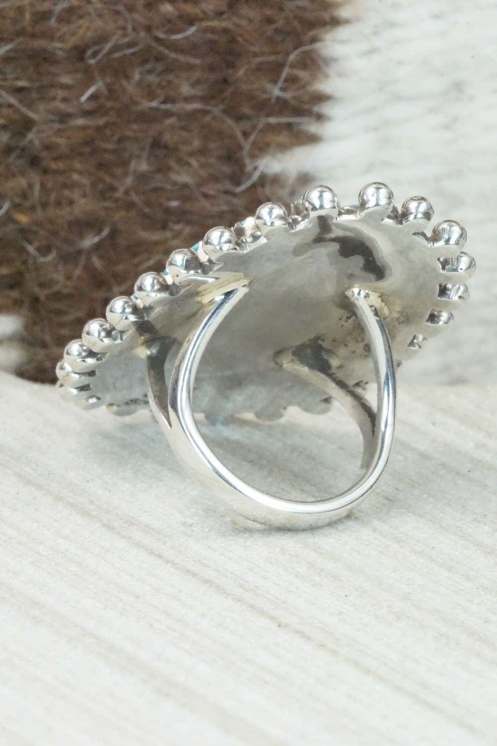 Turquoise and Sterling Silver Ring - Eunise Wilson - Size 6.75