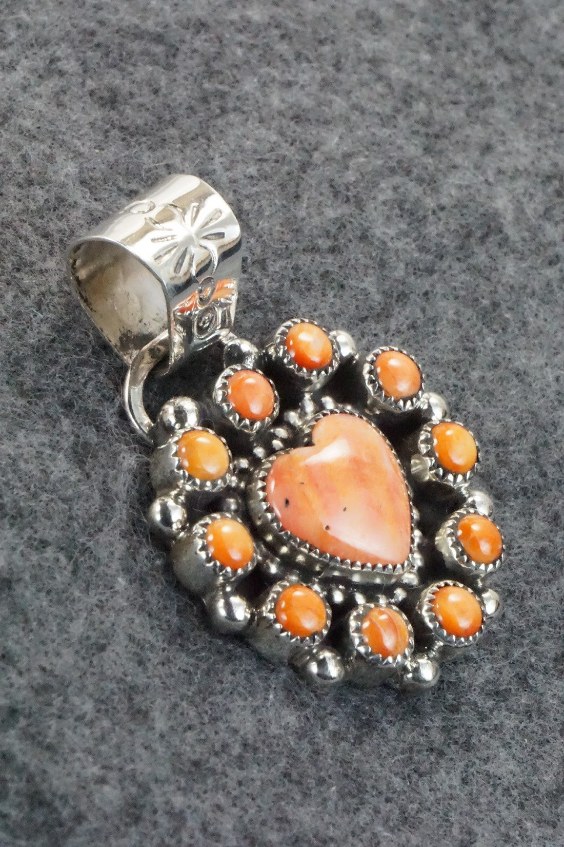Spiny Oyster and Sterling Silver Pendant - Sandra Parkett