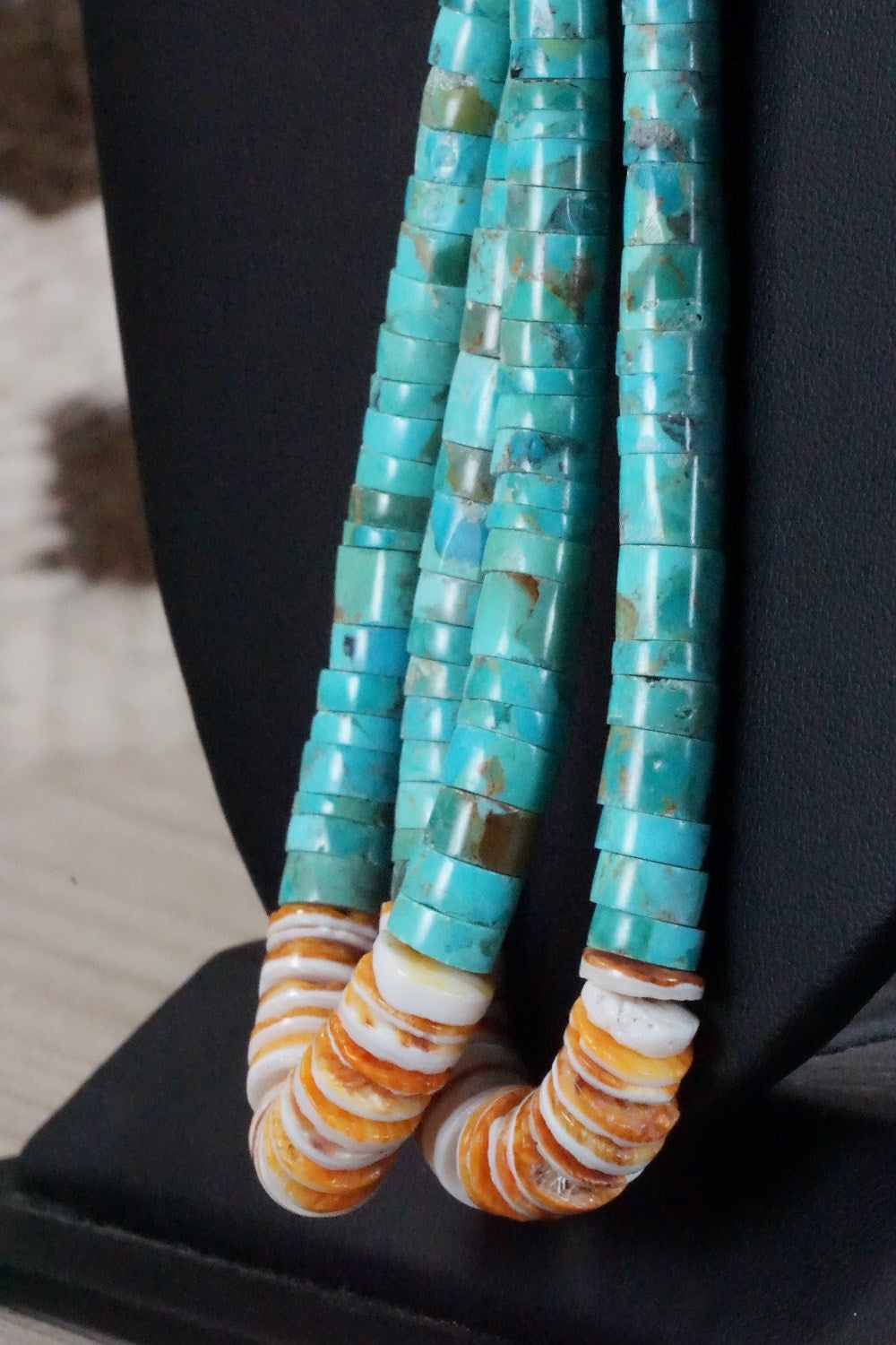Turquoise & Spiny Oyster Necklace - Joann Garcia