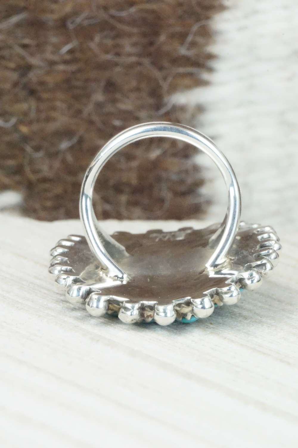 Turquoise and Sterling Silver Ring - Eunise Wilson - Size 6.75
