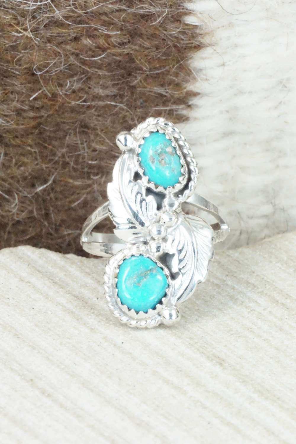 Turquoise & Sterling Silver Ring - William Begay - Size 5.75