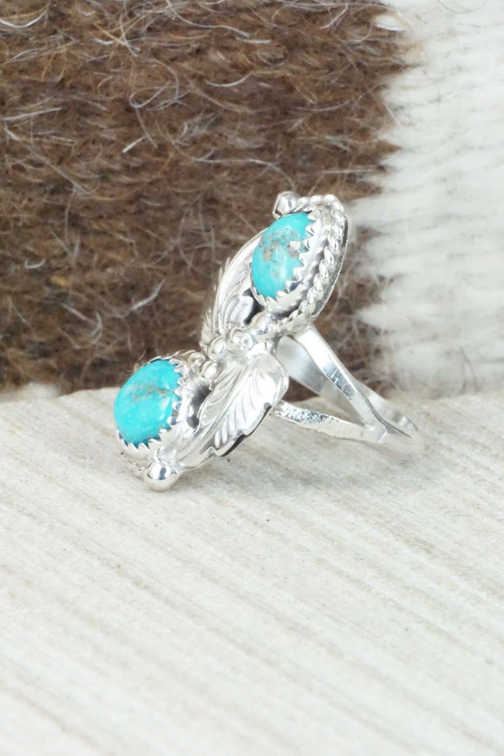 Turquoise & Sterling Silver Ring - William Begay - Size 5.75