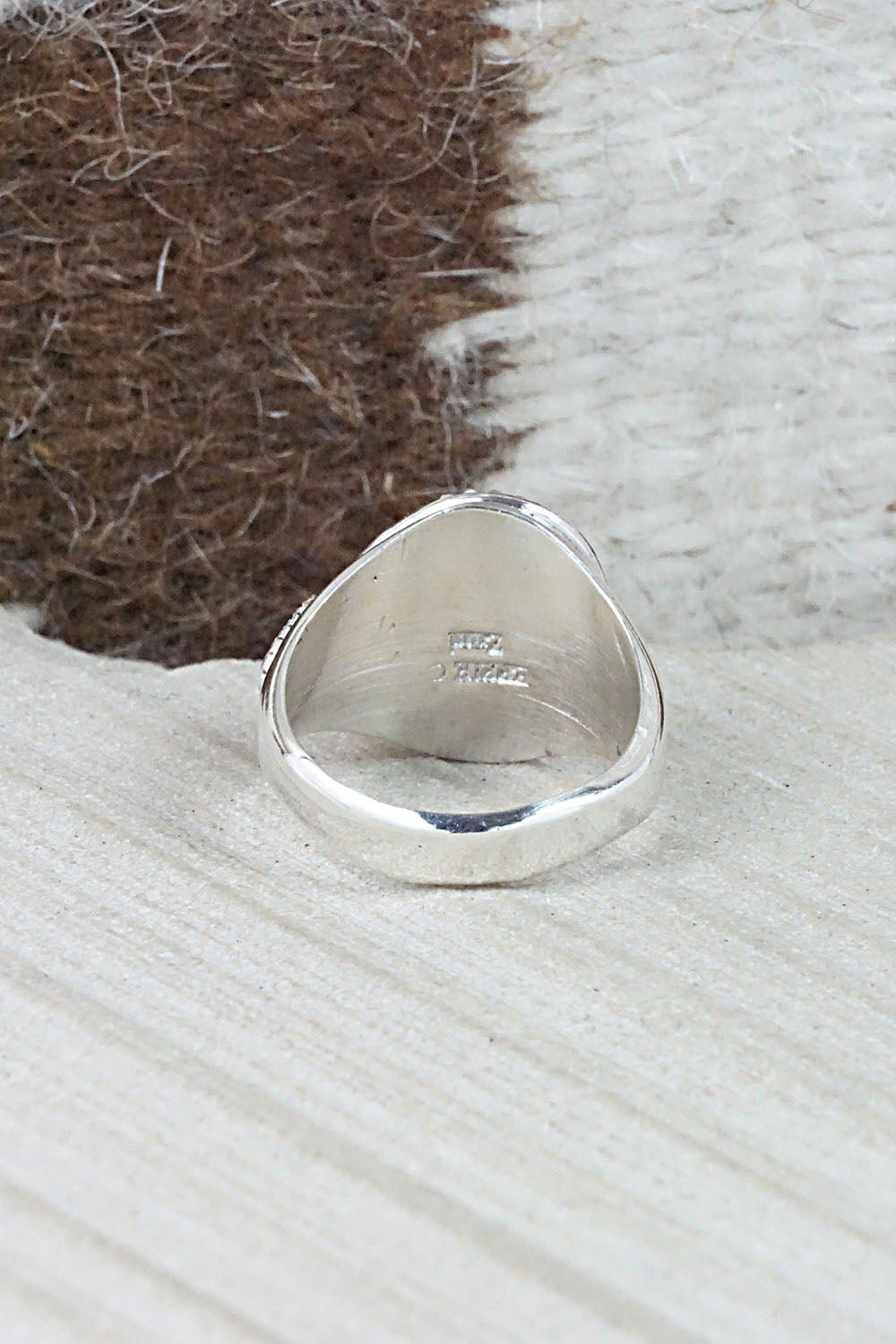 Turquoise & Sterling Silver Ring - Joy Calavaza - Size 8