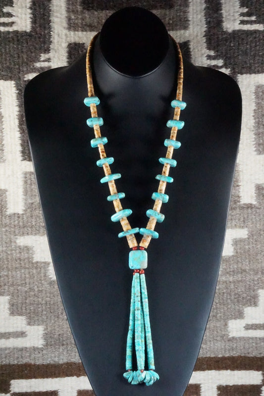 Turquoise & Spiny Oyster Necklace - Joann Garcia