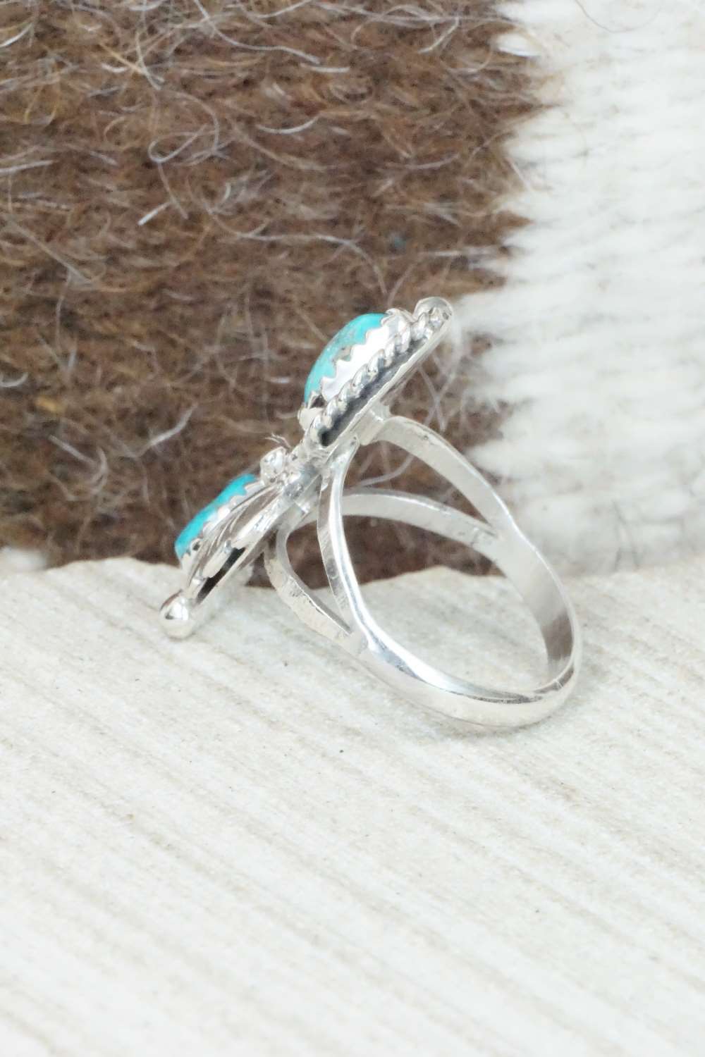 Turquoise & Sterling Silver Ring - William Begay - Size 5.75
