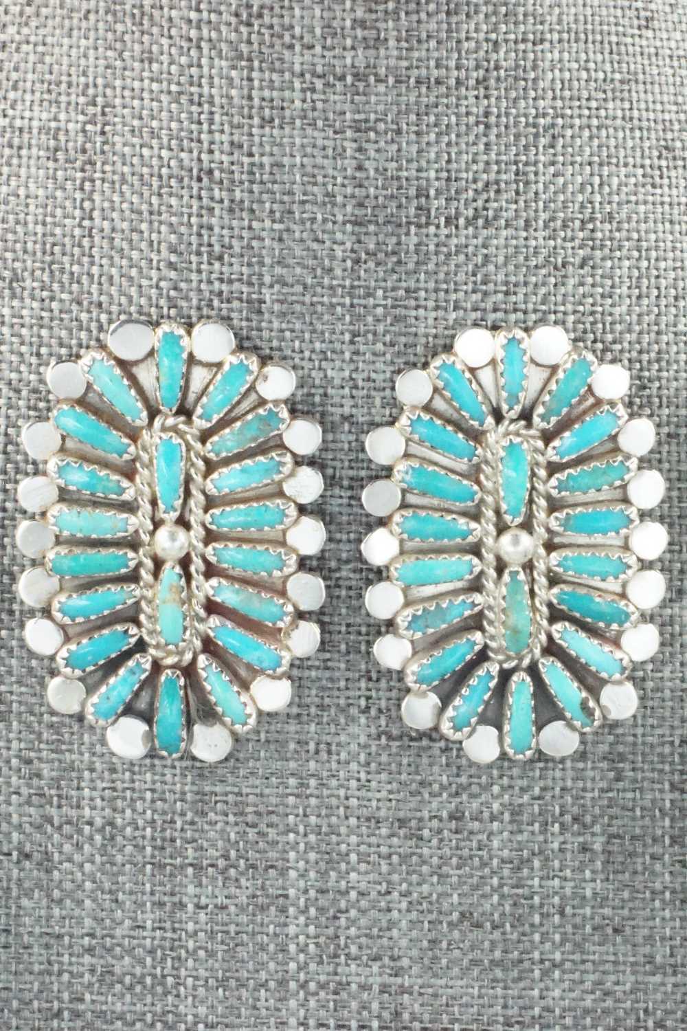 Turquoise & Sterling Silver Squash Blossom Set - Lavell Byjoe