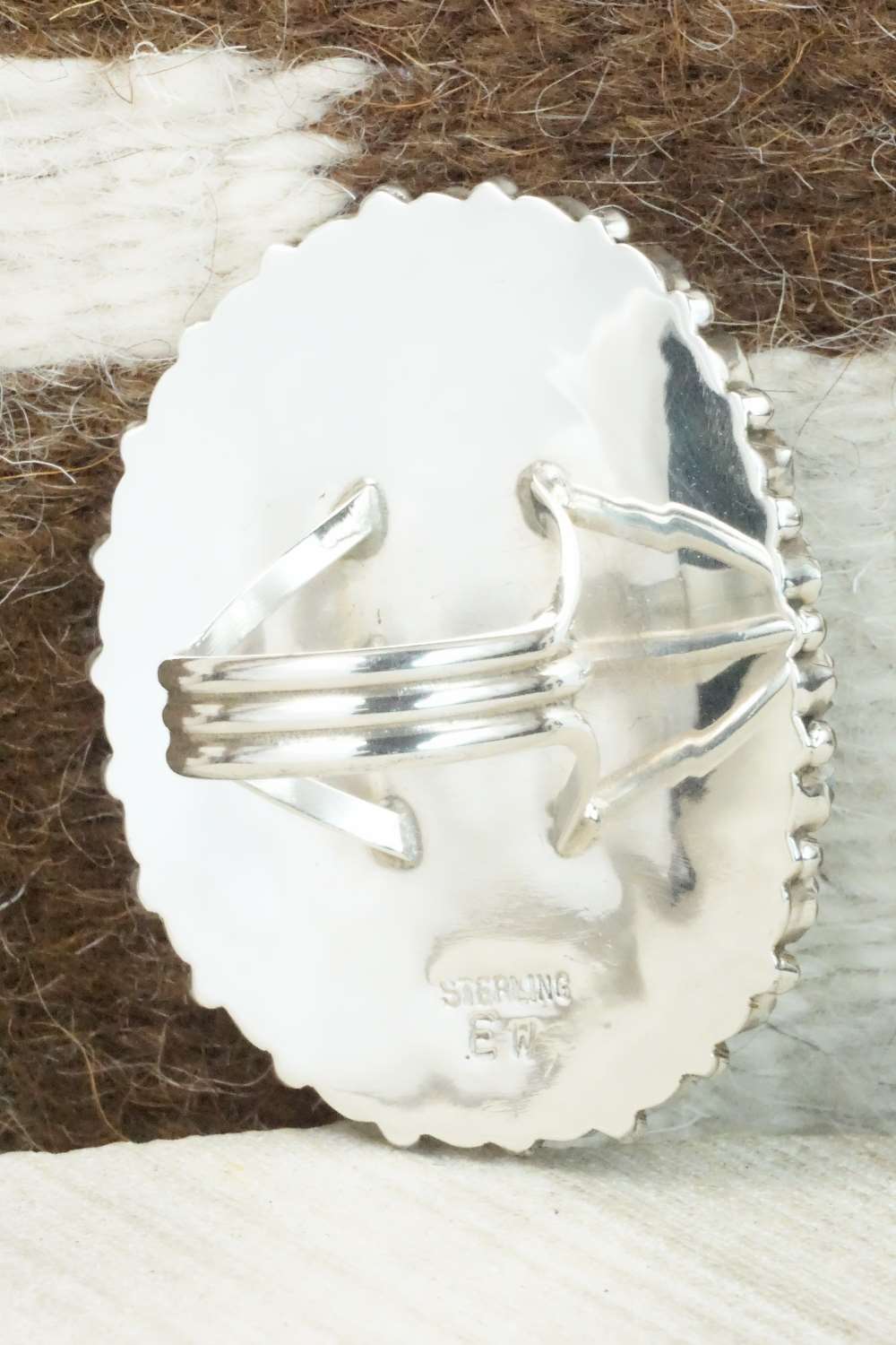 Turquoise and Sterling Silver Ring - Eunise Wilson - Size 9.5