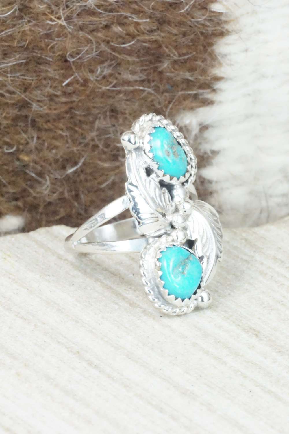 Turquoise & Sterling Silver Ring - William Begay - Size 5.75