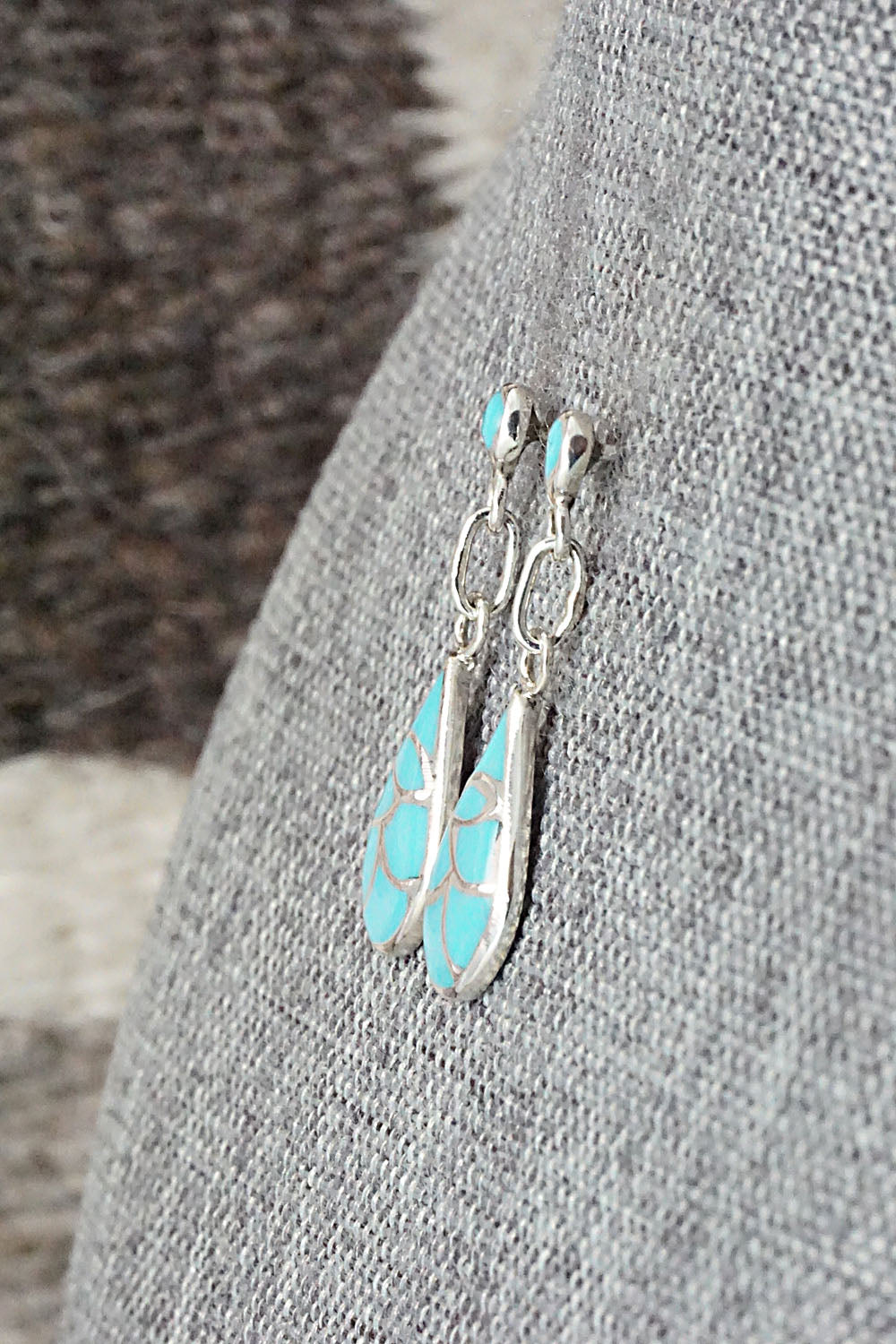 Turquoise & Sterling Silver Earrings - Orena Leekya